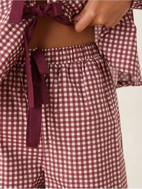 Glamorous Burgundy Gingham Pajama Pants Size 8